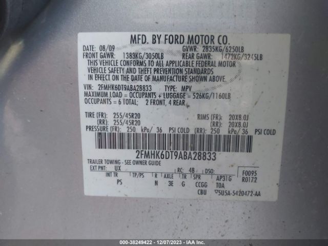 Photo 8 VIN: 2FMHK6DT9ABA28833 - FORD FLEX 