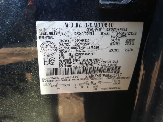 Photo 9 VIN: 2FMHK6DT9ABB05717 - FORD FLEX LIMIT 