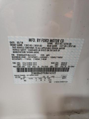 Photo 12 VIN: 2FMHK6DT9JBA16522 - FORD FLEX LIMIT 