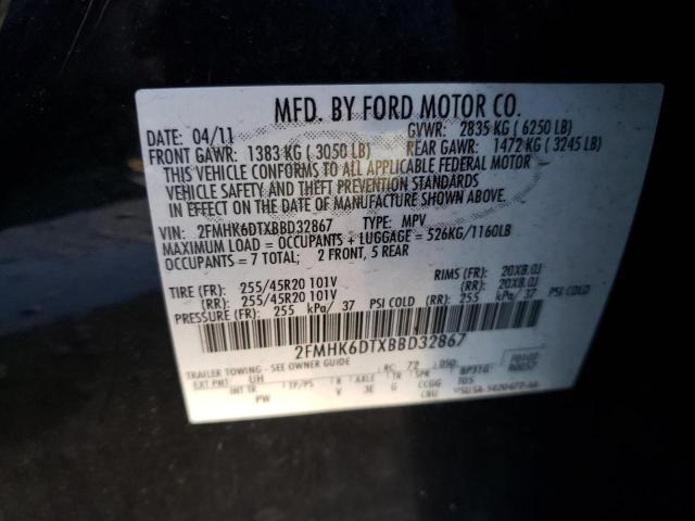 Photo 12 VIN: 2FMHK6DTXBBD32867 - FORD FLEX LIMIT 