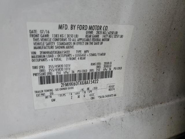 Photo 12 VIN: 2FMHK6DTXGBA15422 - FORD FLEX LIMIT 