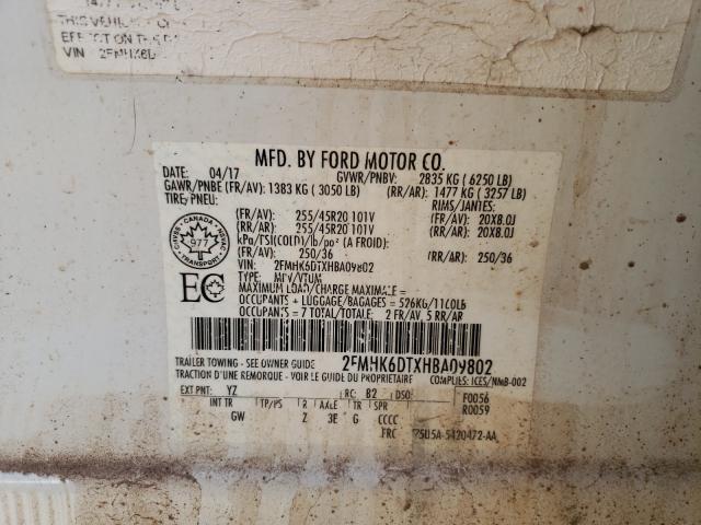 Photo 9 VIN: 2FMHK6DTXHBA09802 - FORD FLEX LIMIT 