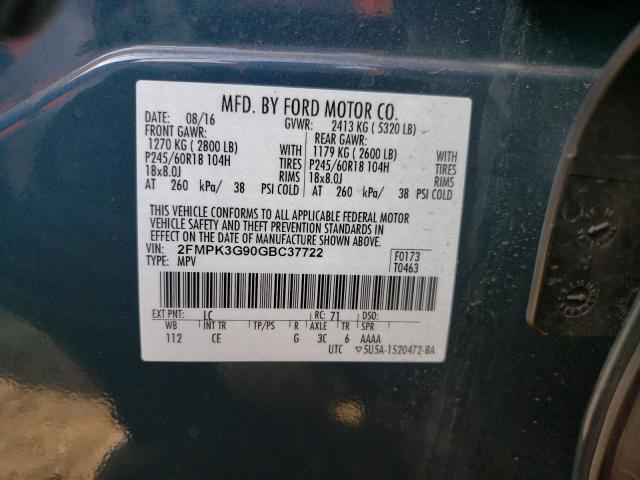 Photo 9 VIN: 2FMPK3G90GBC37722 - FORD EDGE SE 