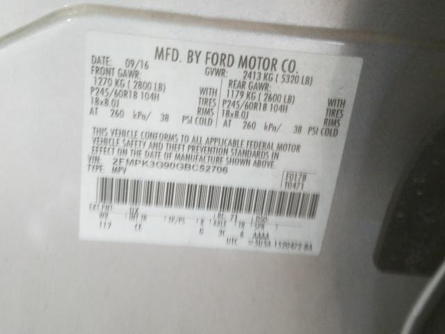 Photo 9 VIN: 2FMPK3G90GBC52706 - FORD EDGE 