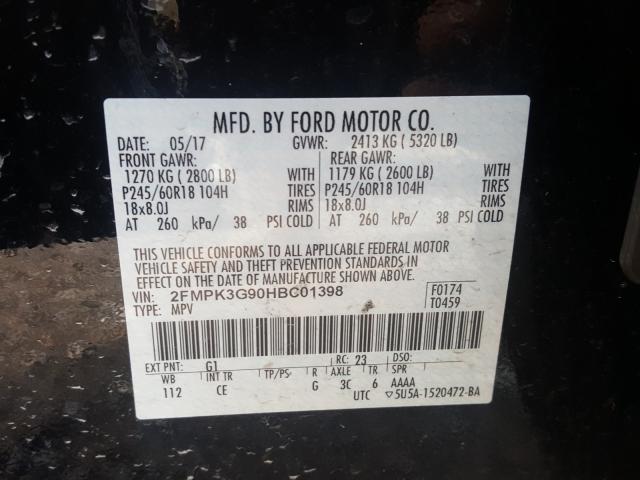 Photo 9 VIN: 2FMPK3G90HBC01398 - FORD EDGE SE 