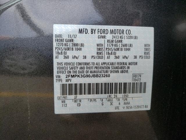 Photo 9 VIN: 2FMPK3G90JBB23260 - FORD EDGE SE 