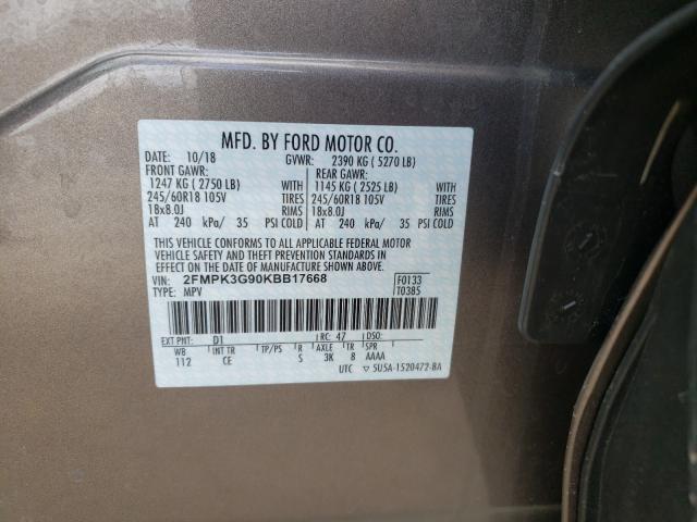 Photo 9 VIN: 2FMPK3G90KBB17668 - FORD EDGE SE 