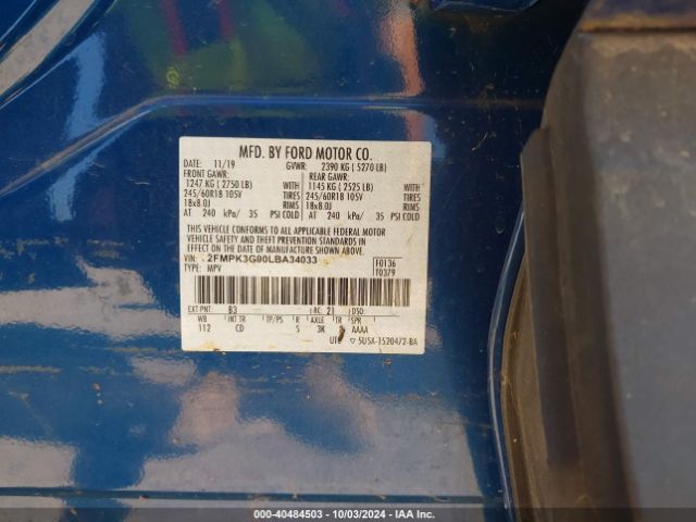 Photo 8 VIN: 2FMPK3G90LBA34033 - FORD EDGE 