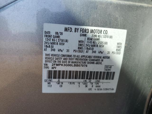 Photo 12 VIN: 2FMPK3G90LBB07076 - FORD EDGE SE 