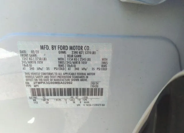 Photo 8 VIN: 2FMPK3G90MBA02992 - FORD EDGE 