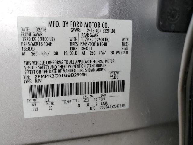 Photo 12 VIN: 2FMPK3G91GBB29996 - FORD EDGE 