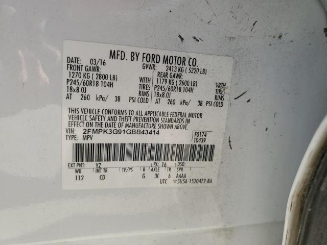 Photo 13 VIN: 2FMPK3G91GBB43414 - FORD EDGE SE 