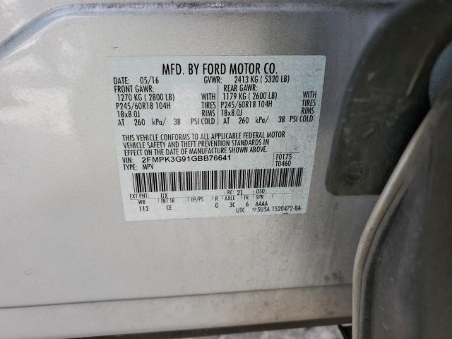 Photo 12 VIN: 2FMPK3G91GBB76641 - FORD EDGE 