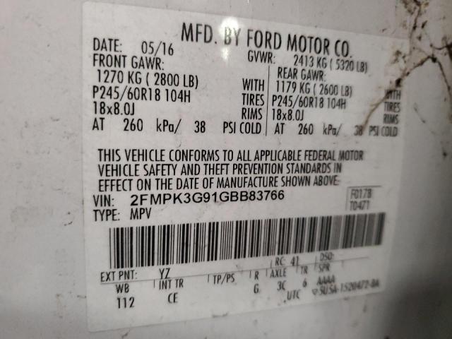 Photo 12 VIN: 2FMPK3G91GBB83766 - FORD EDGE SE 