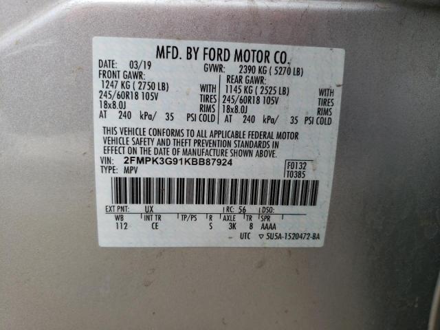 Photo 12 VIN: 2FMPK3G91KBB87924 - FORD EDGE SE 