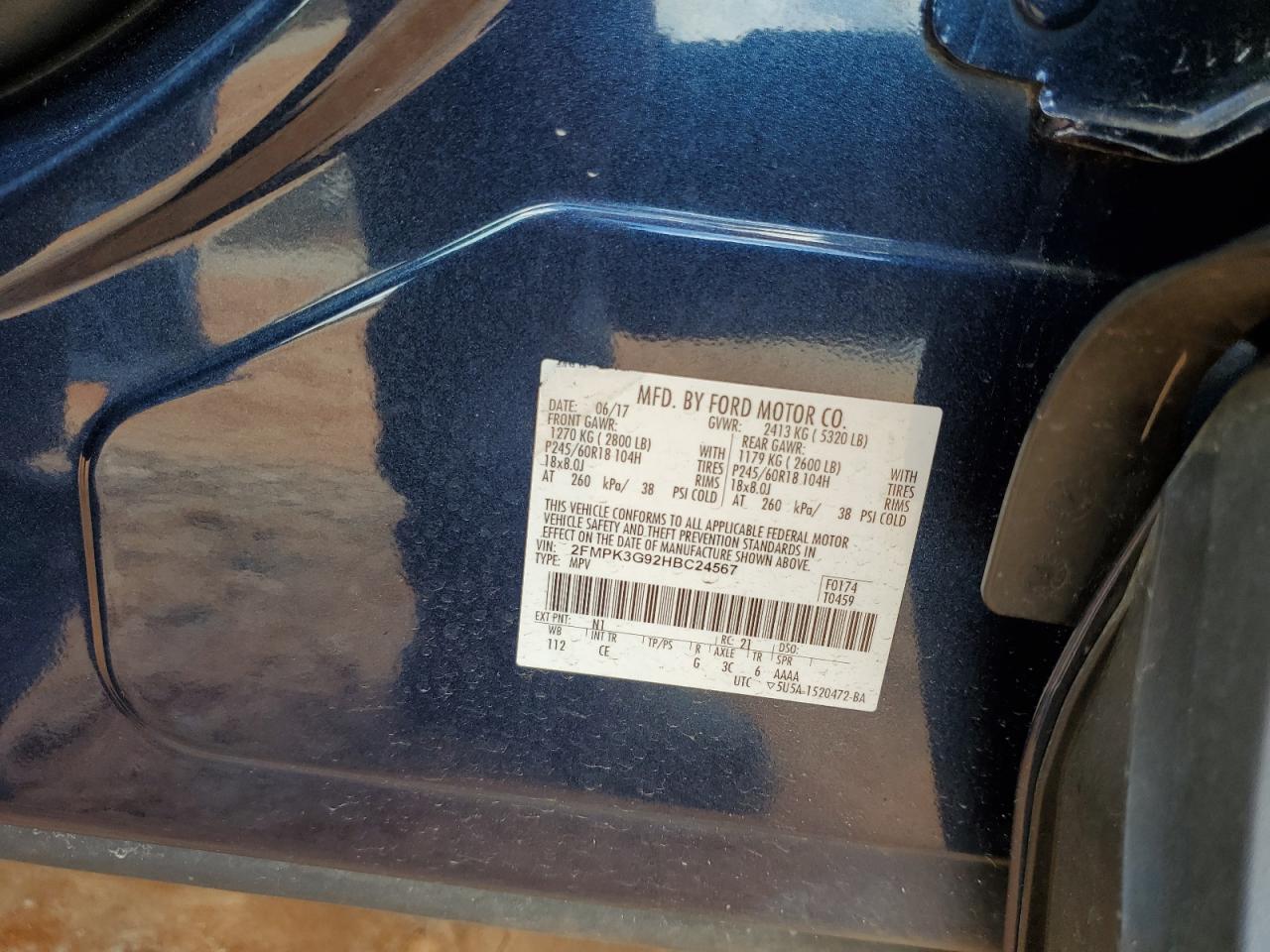 Photo 11 VIN: 2FMPK3G92HBC24567 - FORD EDGE 