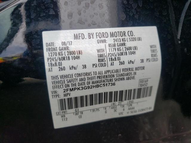 Photo 9 VIN: 2FMPK3G92HBC51736 - FORD EDGE SE 