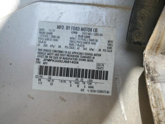 Photo 12 VIN: 2FMPK3G92JBB14558 - FORD EDGE 