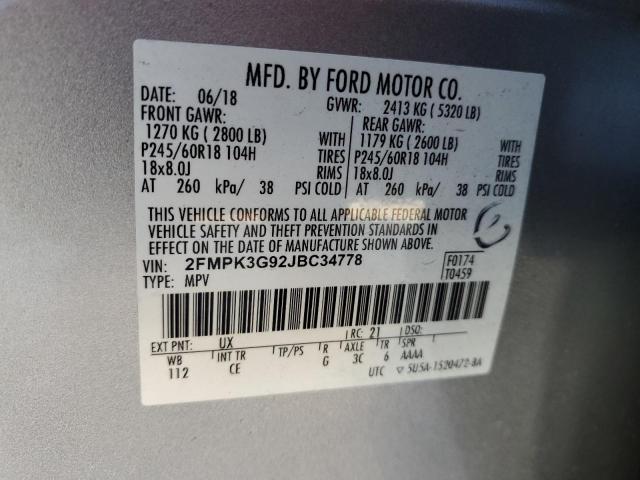 Photo 12 VIN: 2FMPK3G92JBC34778 - FORD EDGE SE 