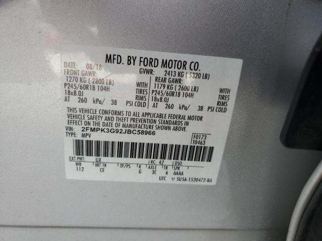 Photo 12 VIN: 2FMPK3G92JBC58966 - FORD EDGE SE 