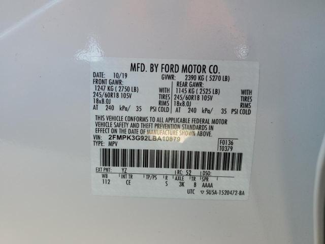 Photo 12 VIN: 2FMPK3G92LBA10879 - FORD EDGE SE 