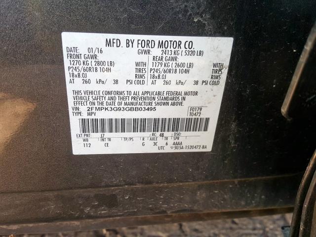 Photo 9 VIN: 2FMPK3G93GBB03495 - FORD EDGE SE 