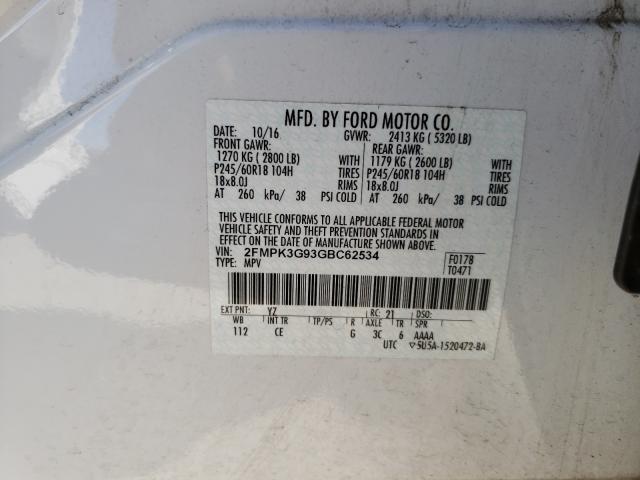 Photo 9 VIN: 2FMPK3G93GBC62534 - FORD EDGE SE 