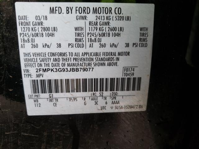 Photo 9 VIN: 2FMPK3G93JBB79077 - FORD EDGE SE 