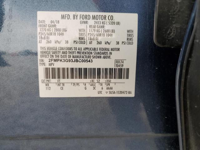 Photo 12 VIN: 2FMPK3G93JBC00543 - FORD EDGE 