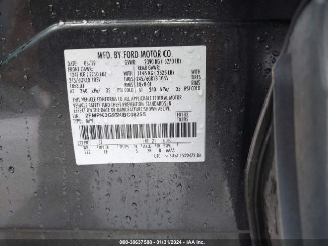 Photo 8 VIN: 2FMPK3G93KBC08255 - FORD EDGE 