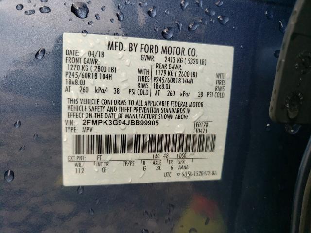 Photo 9 VIN: 2FMPK3G94JBB99905 - FORD EDGE 