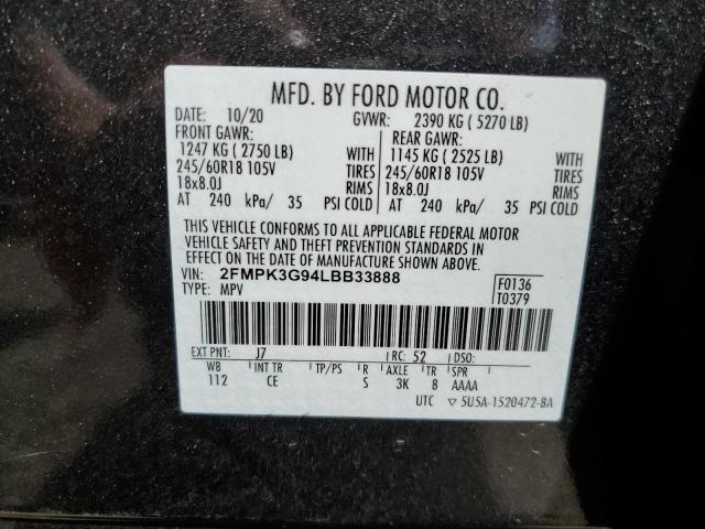 Photo 12 VIN: 2FMPK3G94LBB33888 - FORD EDGE 