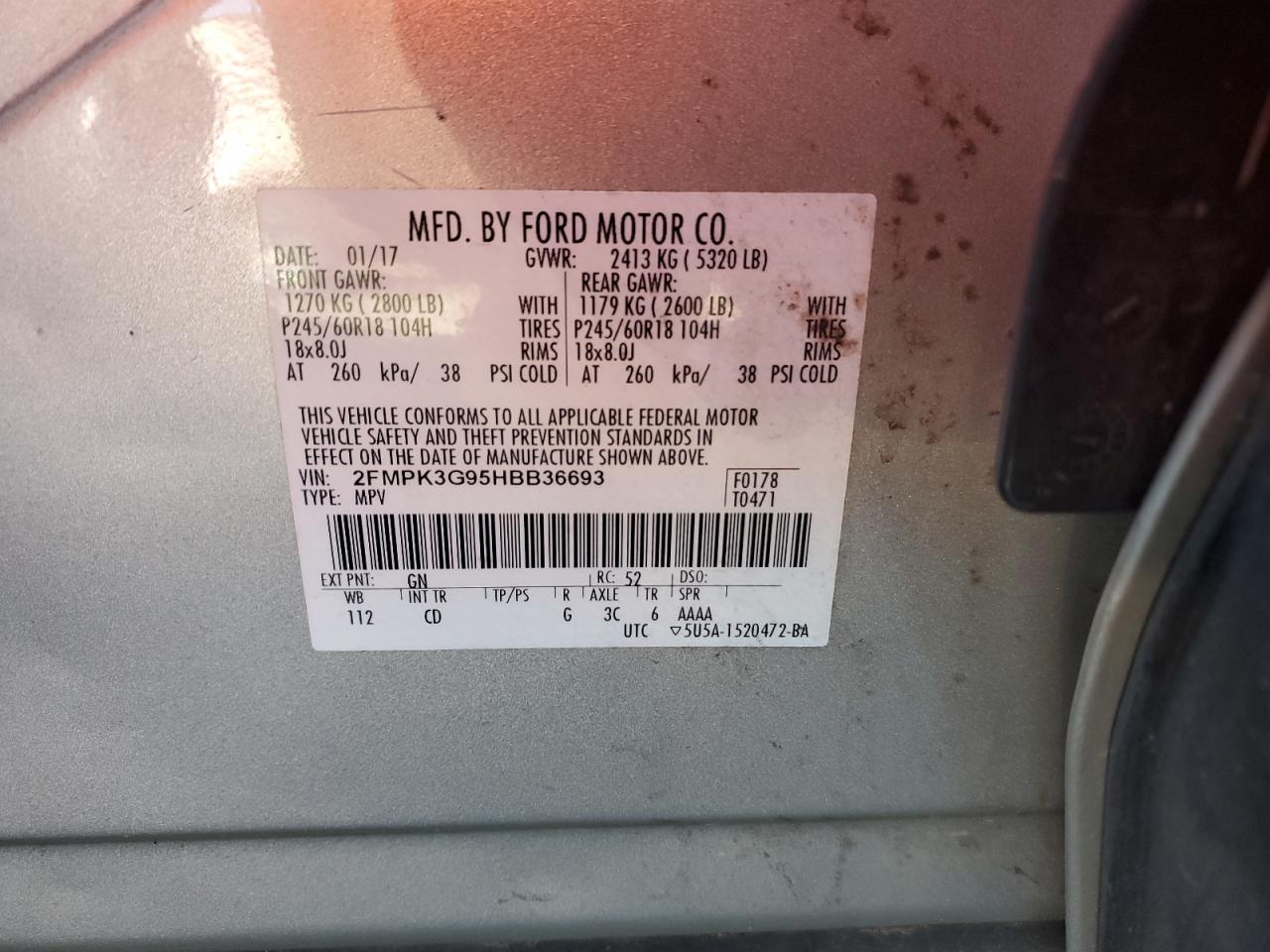 Photo 12 VIN: 2FMPK3G95HBB36693 - FORD EDGE 