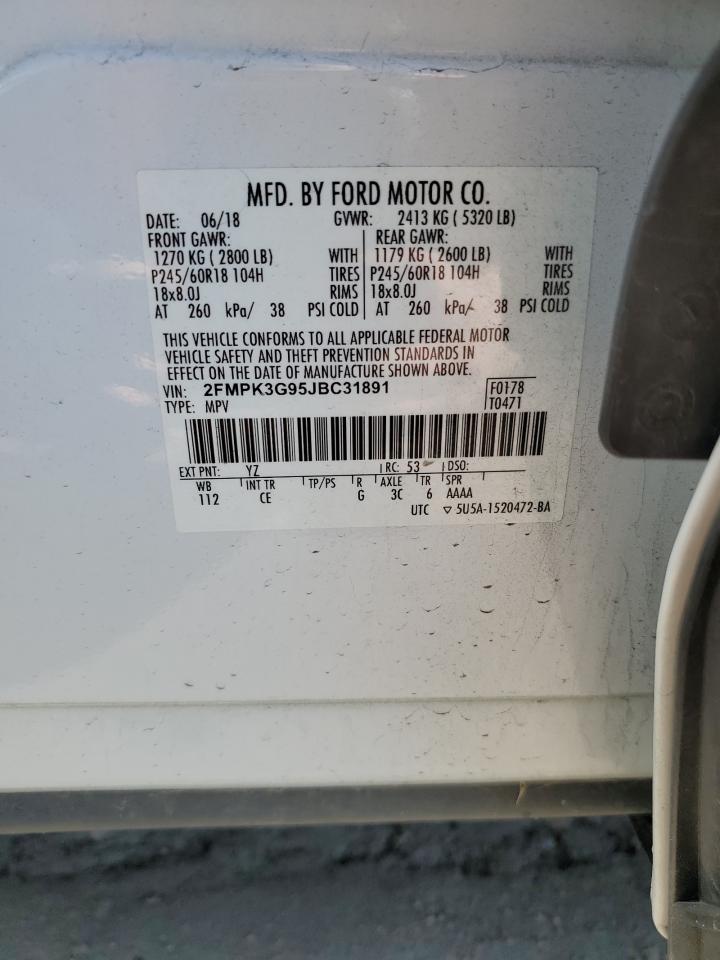 Photo 12 VIN: 2FMPK3G95JBC31891 - FORD EDGE 