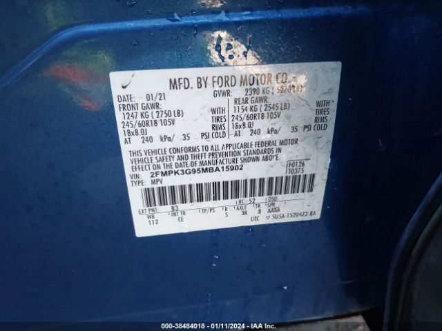 Photo 8 VIN: 2FMPK3G95MBA15902 - FORD EDGE 