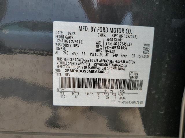 Photo 9 VIN: 2FMPK3G95MBA60063 - FORD EDGE SE 