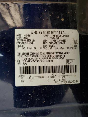 Photo 11 VIN: 2FMPK3G96GBB19089 - FORD EDGE SE 