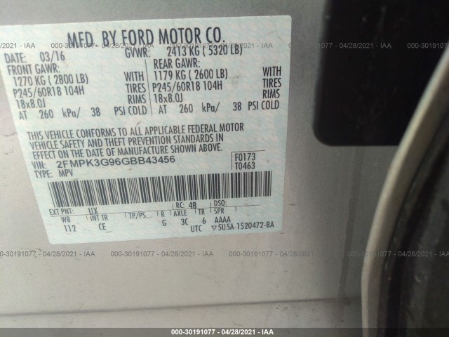 Photo 8 VIN: 2FMPK3G96GBB43456 - FORD EDGE 