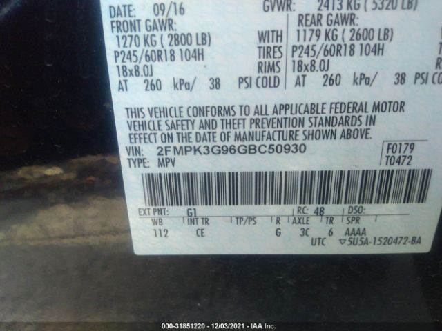 Photo 8 VIN: 2FMPK3G96GBC50930 - FORD EDGE 