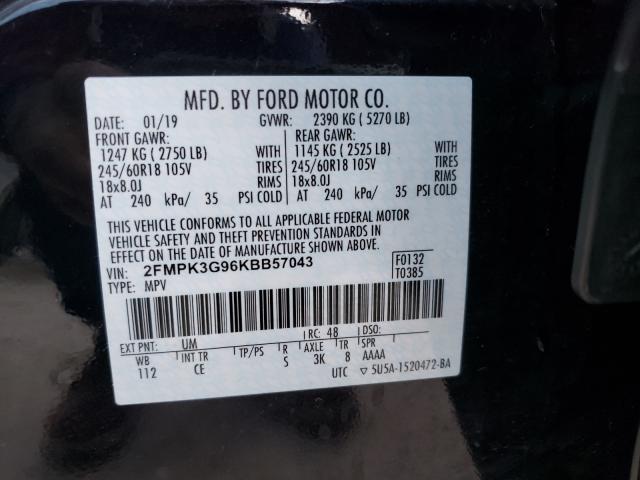 Photo 9 VIN: 2FMPK3G96KBB57043 - FORD EDGE SE 