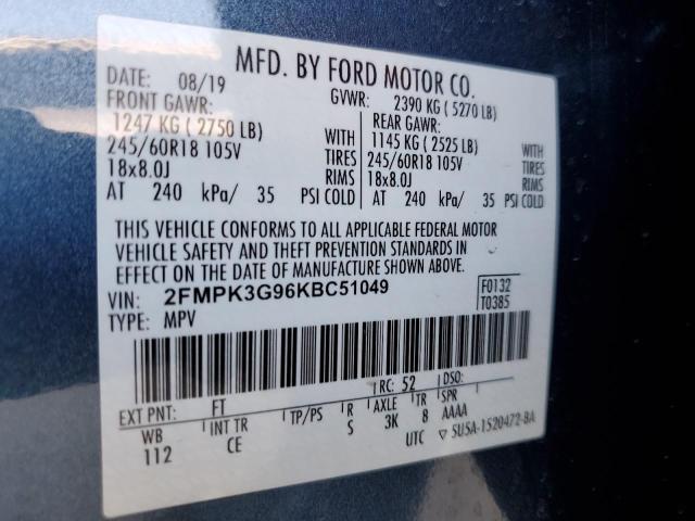 Photo 9 VIN: 2FMPK3G96KBC51049 - FORD EDGE SE 