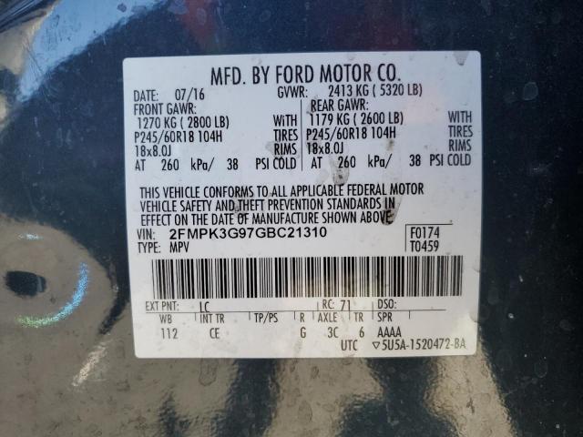 Photo 12 VIN: 2FMPK3G97GBC21310 - FORD EDGE SE 