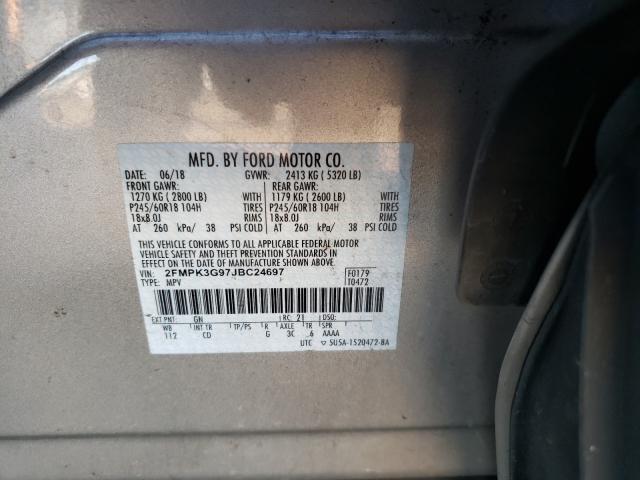 Photo 9 VIN: 2FMPK3G97JBC24697 - FORD EDGE SE 