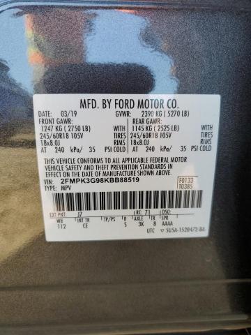 Photo 11 VIN: 2FMPK3G98KBB88519 - FORD EDGE SE 