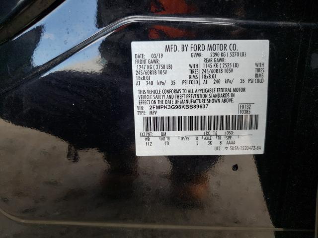 Photo 9 VIN: 2FMPK3G98KBB89637 - FORD EDGE SE 