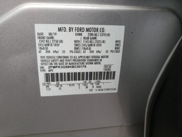 Photo 9 VIN: 2FMPK3G98KBC50176 - FORD EDGE SE 