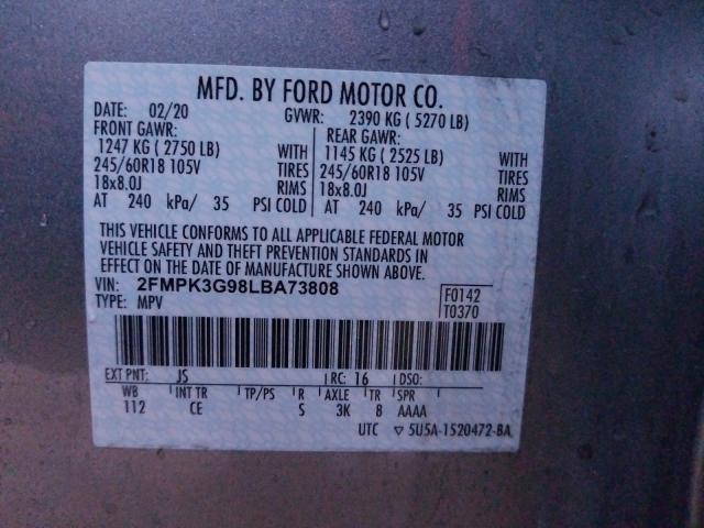 Photo 9 VIN: 2FMPK3G98LBA73808 - FORD EDGE SE 