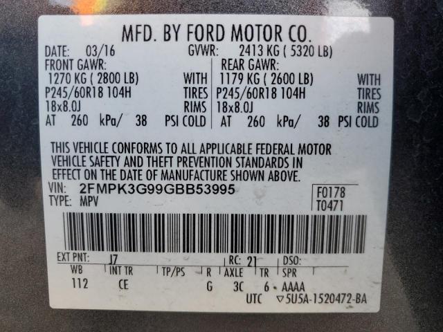 Photo 13 VIN: 2FMPK3G99GBB53995 - FORD EDGE SE 