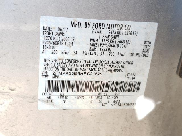 Photo 9 VIN: 2FMPK3G99HBC21679 - FORD EDGE SE 