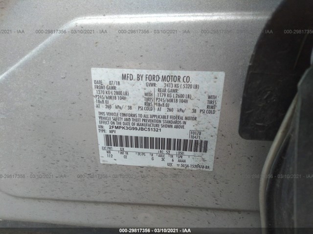 Photo 8 VIN: 2FMPK3G99JBC51321 - FORD EDGE 